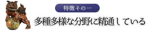 特徴その一　多種多様な分野に精通している