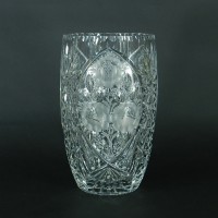 マイセンクリスタル カットガラス(切子)草花模様 花瓶