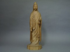10-P2210546「亮俊」在銘 木彫 白衣観世音菩薩立像