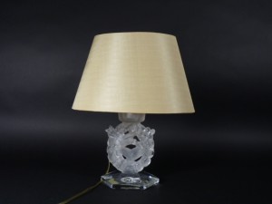 ラリック(LALIQUE)小鳥 花モチーフ(模様)電気スタンド